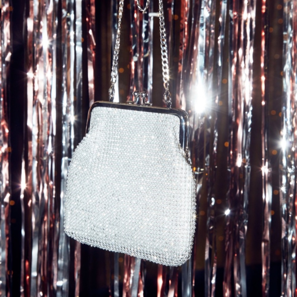 Rhinestone mini pouch bag